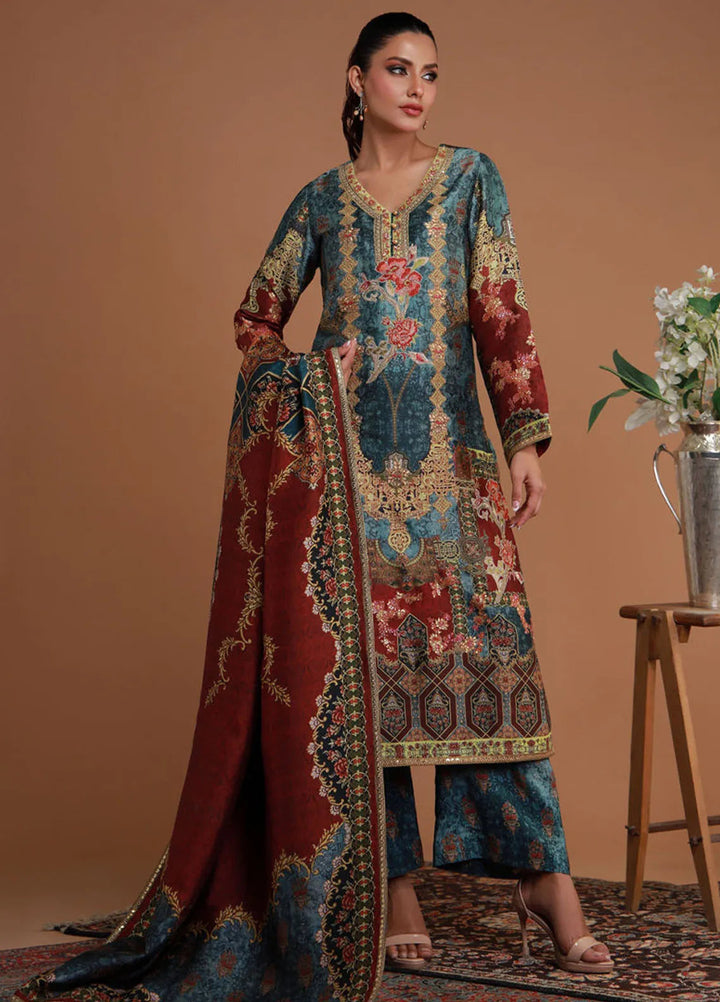 Ramadan Edit by Shamaeel Ansari Pret Embroidered Sheesha Silk 3 Piece Suit RF-08