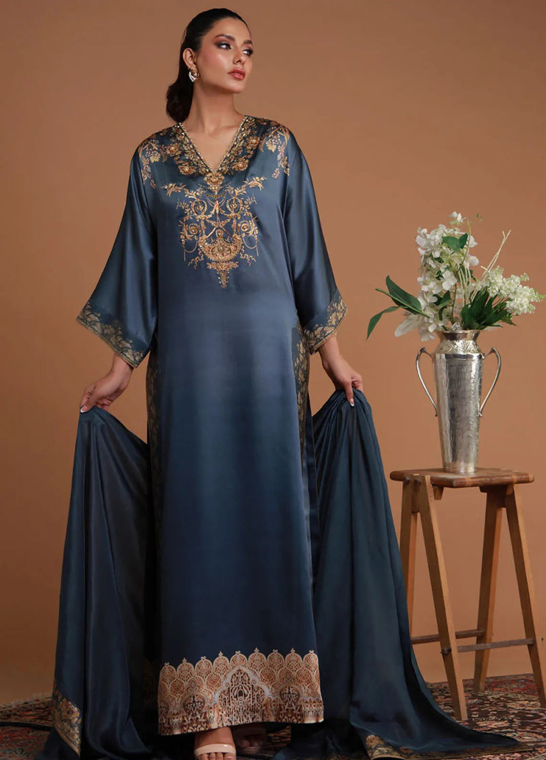 Ramadan Edit by Shamaeel Ansari Pret Embroidered Silk 3 Piece Suit RF-05