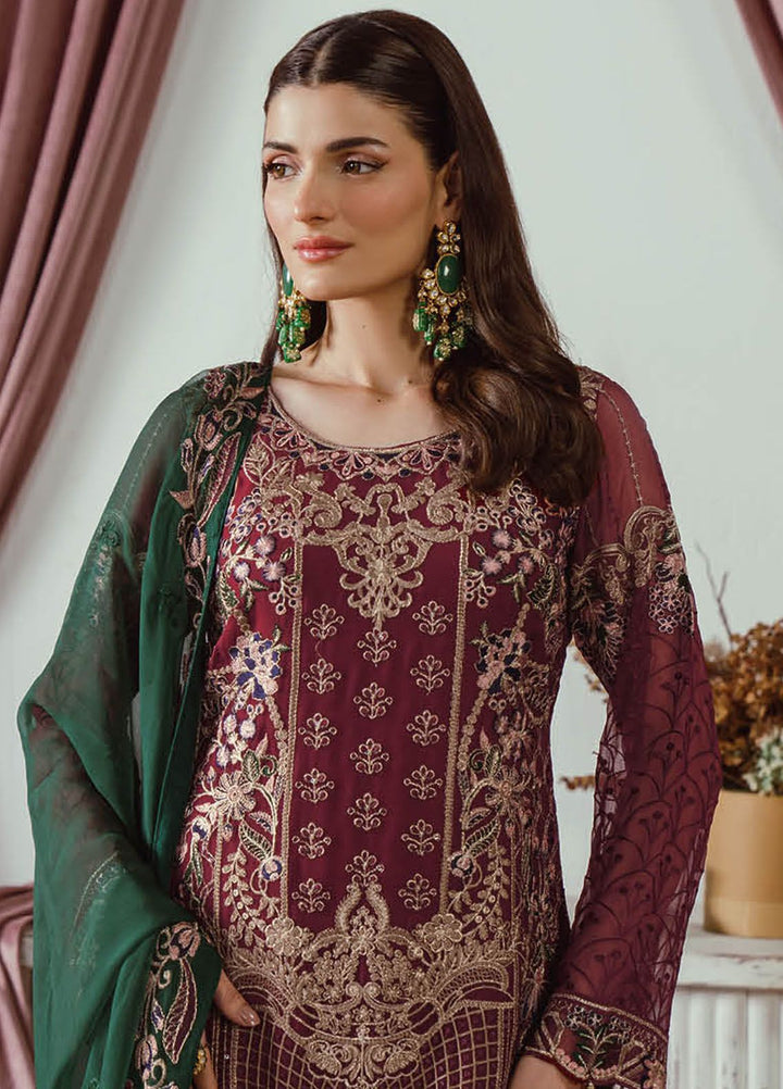 Ramsha Embroidered Chiffon Suit Unstitched 3 Piece RSH24C F-2501 - Formal Collection