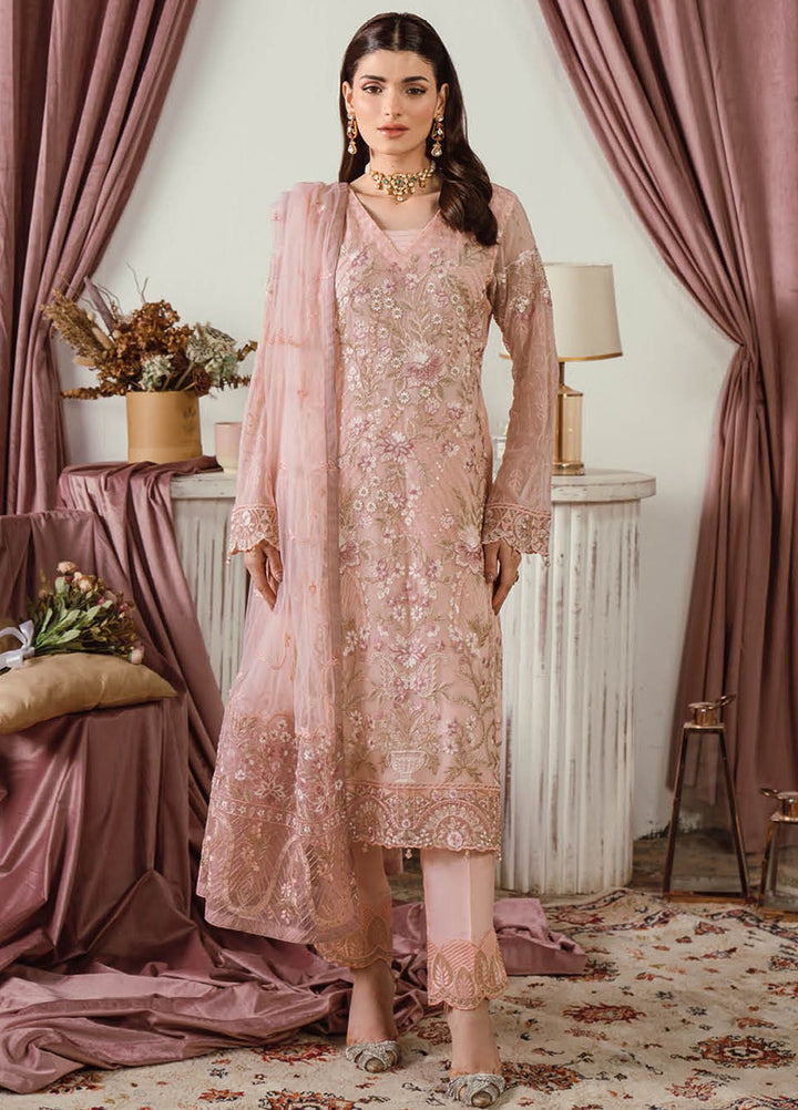 Ramsha Embroidered Chiffon Suit Unstitched 3 Piece RSH24C F-2502 - Formal Collection