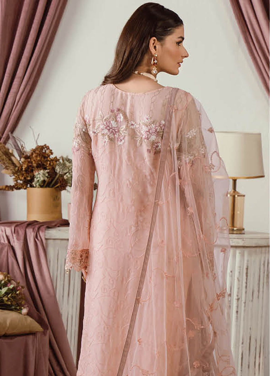 Ramsha Embroidered Chiffon Suit Unstitched 3 Piece RSH24C F-2502 - Formal Collection