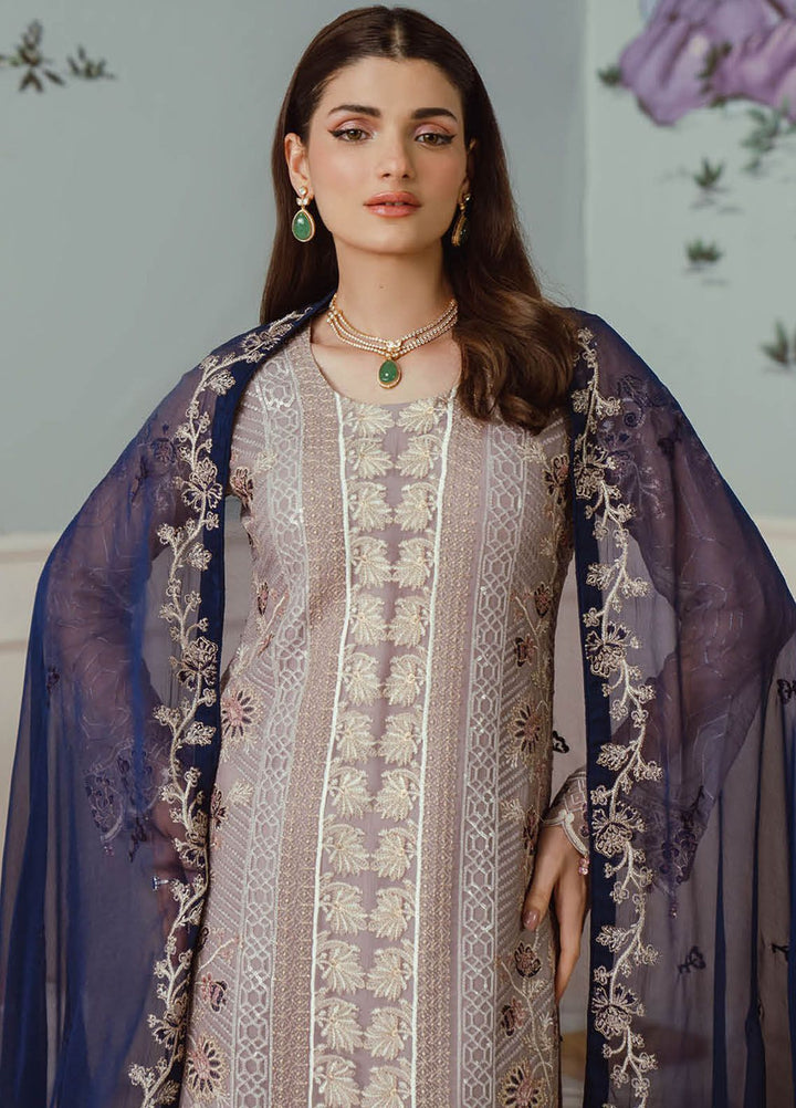 Ramsha Embroidered Chiffon Suit Unstitched 3 Piece RSH24C F-2503 - Formal Collection