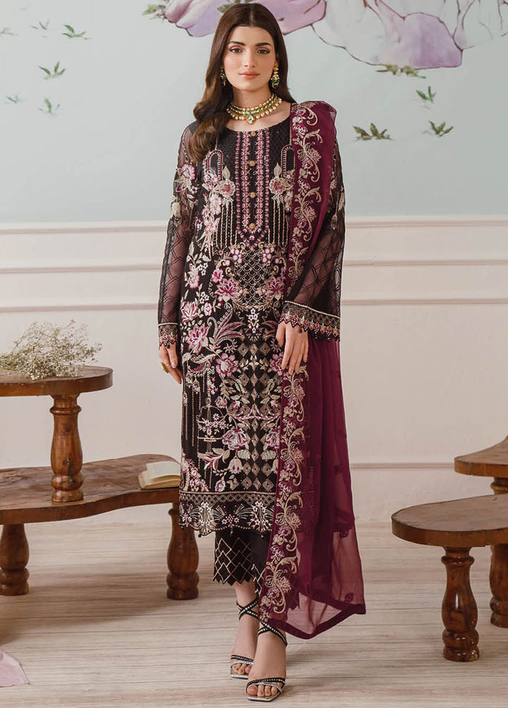 Ramsha Embroidered Chiffon Suit Unstitched 3 Piece RSH24C F-2504 - Formal Collection