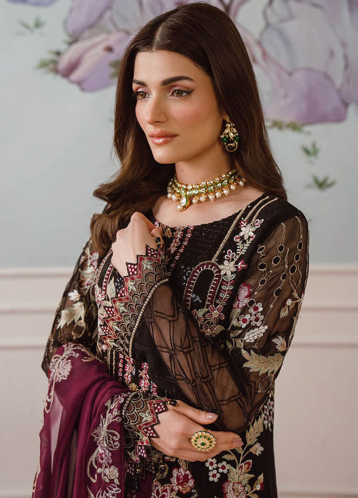 Ramsha Embroidered Chiffon Suit Unstitched 3 Piece RSH24C F-2504 - Formal Collection