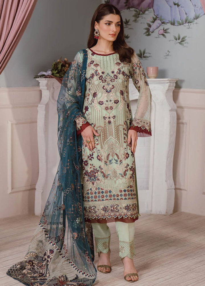 Ramsha Embroidered Chiffon Suit Unstitched 3 Piece RSH24C F-2507 - Formal Collection