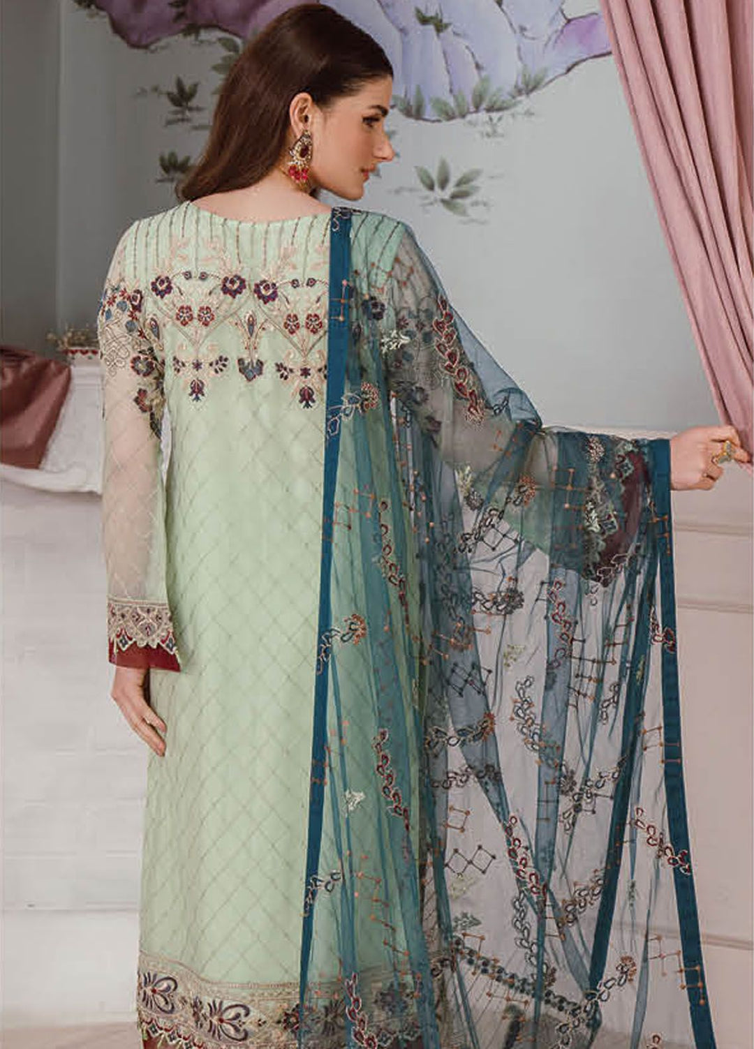 Ramsha Embroidered Chiffon Suit Unstitched 3 Piece RSH24C F-2507 - Formal Collection