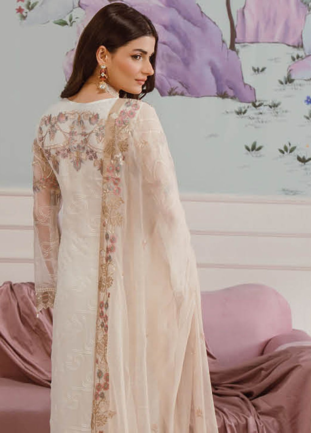 Ramsha Embroidered Chiffon Suit Unstitched 3 Piece RSH24C F-2508 - Formal Collection