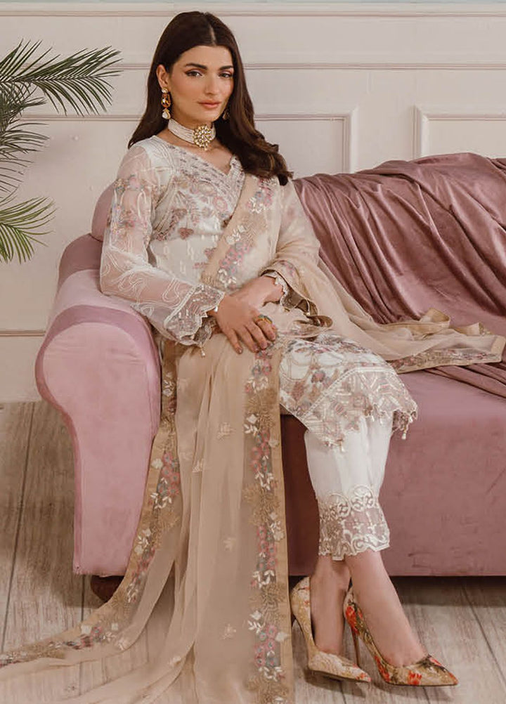 Ramsha Embroidered Chiffon Suit Unstitched 3 Piece RSH24C F-2508 - Formal Collection