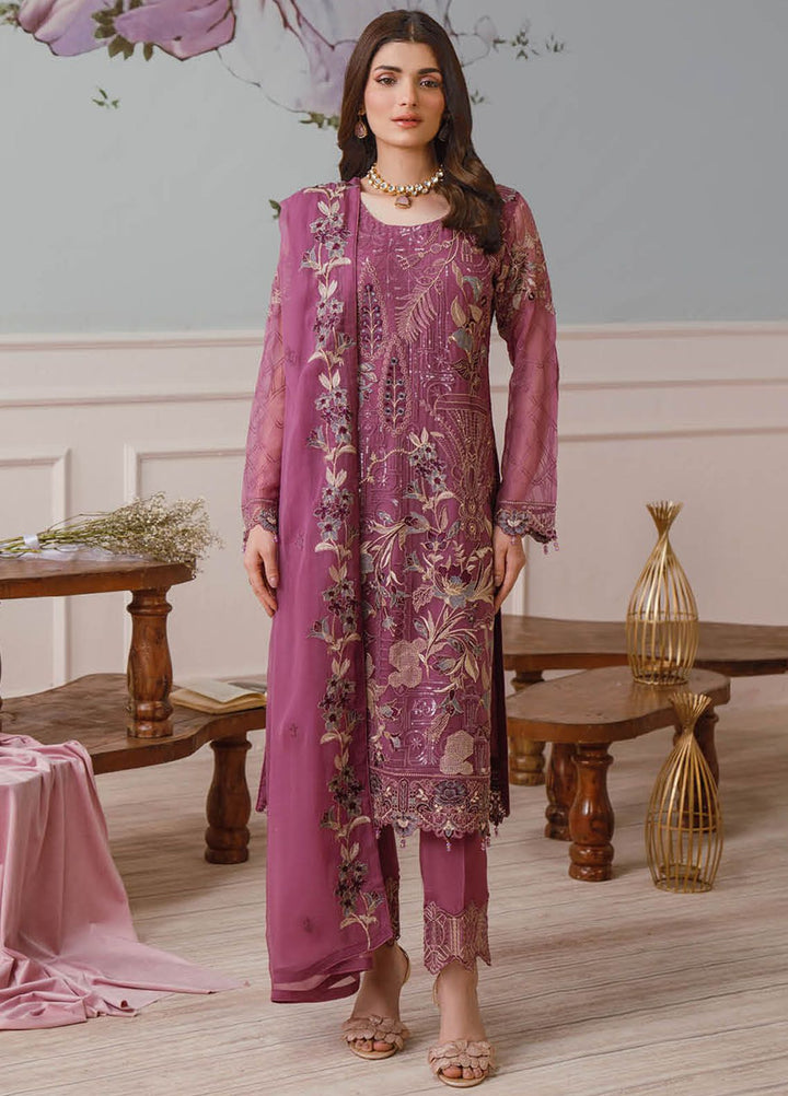 Ramsha Embroidered Chiffon Suit Unstitched 3 Piece RSH24C F-2509 - Formal Collection