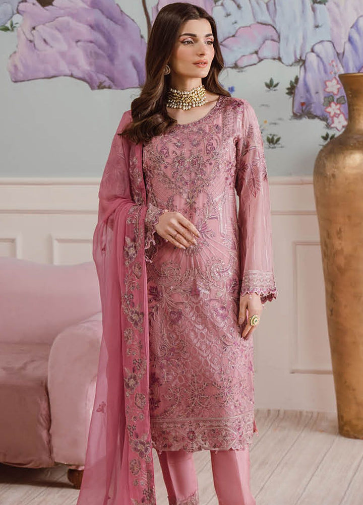 Ramsha Embroidered Chiffon Suit Unstitched 3 Piece RSH24C F-2511 - Formal Collection