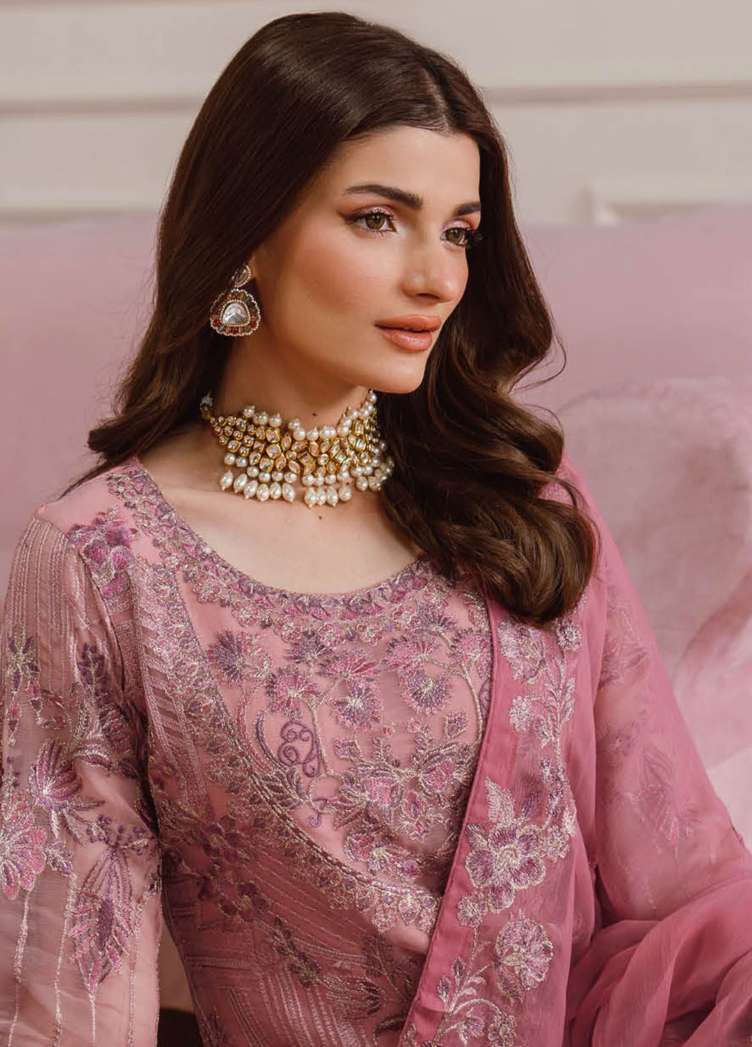Ramsha Embroidered Chiffon Suit Unstitched 3 Piece RSH24C F-2511 - Formal Collection