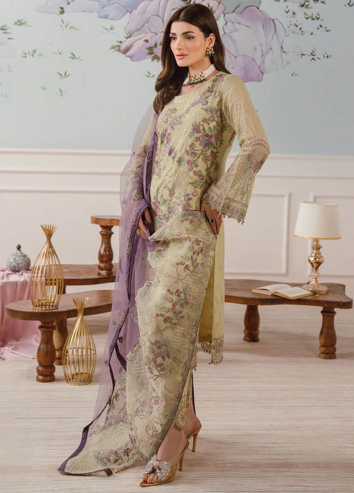 Ramsha Embroidered Chiffon Suit Unstitched 3 Piece RSH24C F-2512 - Formal Collection