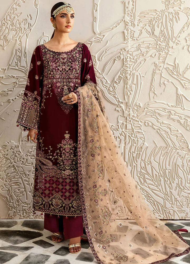 Ramsha Embroidered Velvet Suit Unstitched 3 Piece RSH24VL V-601 - Luxury Collection