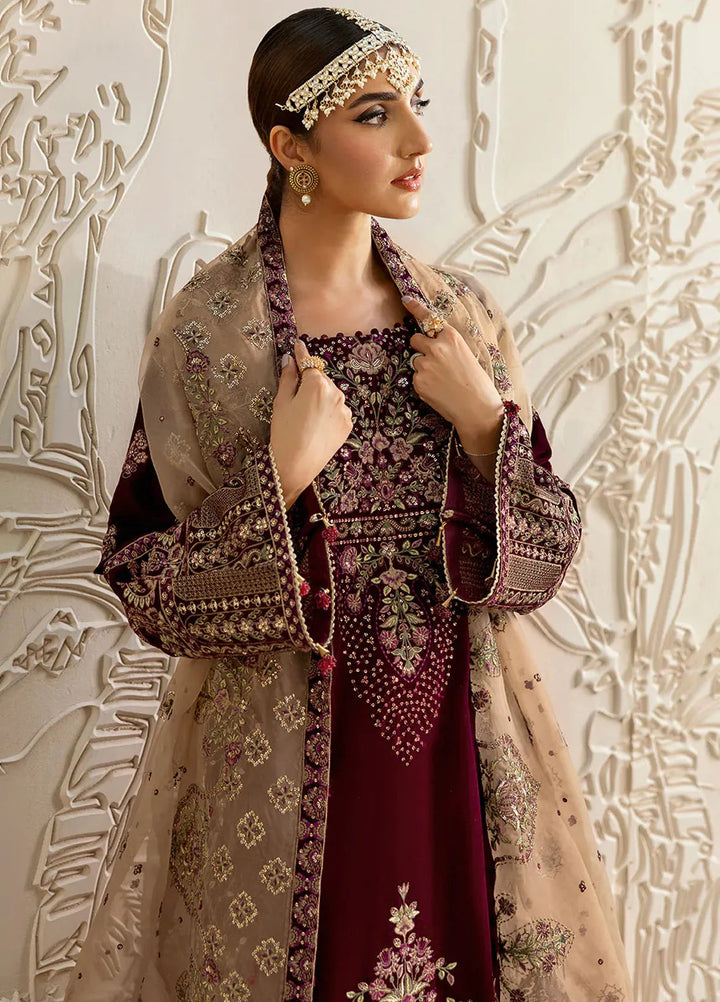 Ramsha Embroidered Velvet Suit Unstitched 3 Piece RSH24VL V-601 - Luxury Collection