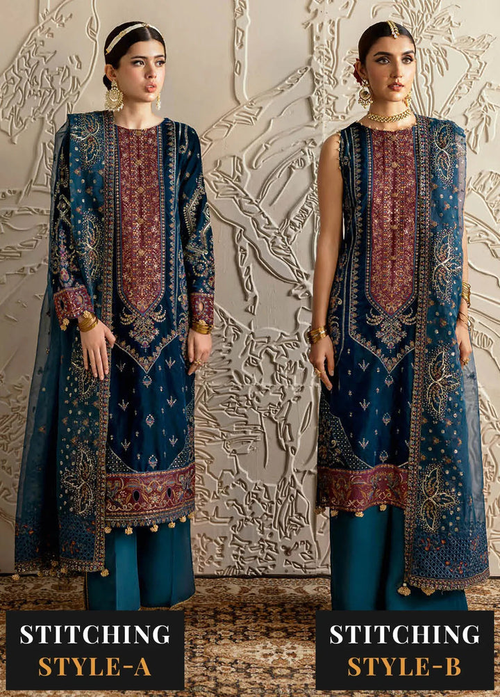 Ramsha Embroidered Velvet Suit Unstitched 3 Piece RSH24VL V-604 - Luxury Collection
