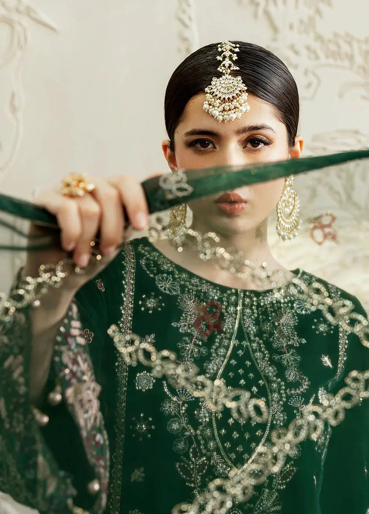 Ramsha Embroidered Velvet Suit Unstitched 3 Piece RSH24VL V-607 - Luxury Collection