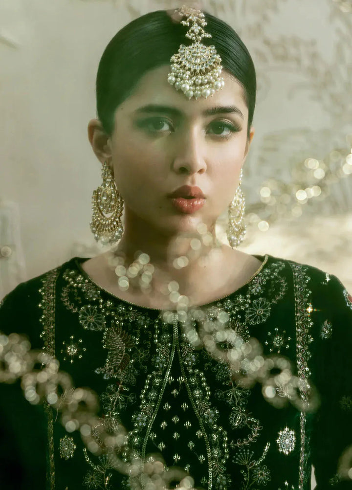 Ramsha Embroidered Velvet Suit Unstitched 3 Piece RSH24VL V-607 - Luxury Collection