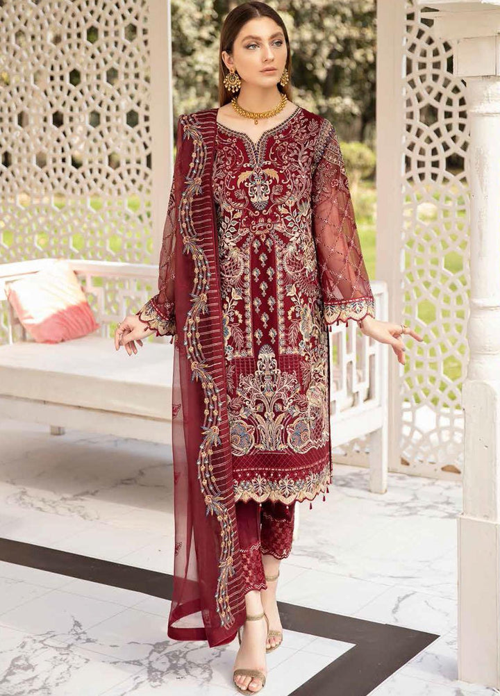 Ramsha Embroidered Chiffon Suits Unstitched 3 Piece RSH21-C20 2003 - Luxury Collection