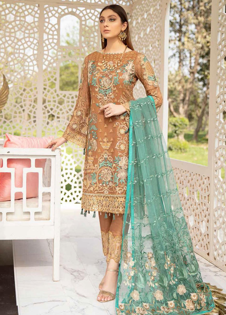 Ramsha Embroidered Chiffon Suits Unstitched 3 Piece RSH21-C20 2012 - Luxury Collection