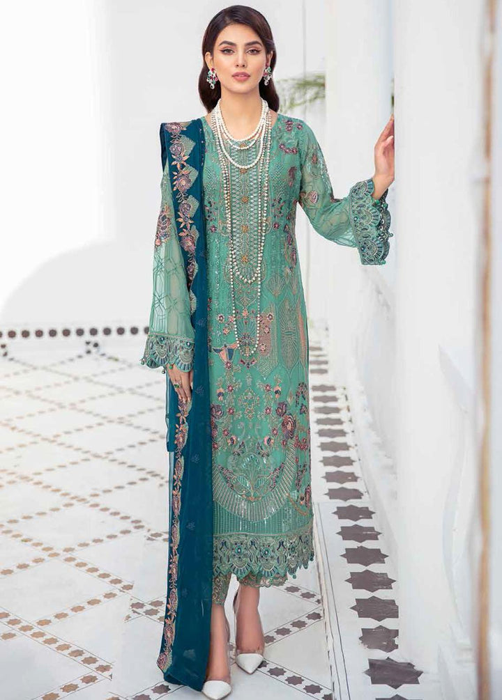 Ramsha Embroidered Chiffon Suits Unstitched 3 Piece RSH21-C21 F-2102 - Luxury Collection