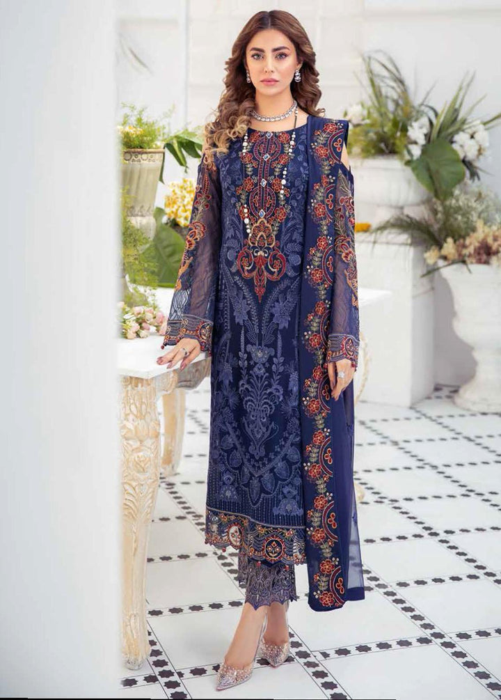Ramsha Embroidered Chiffon Suits Unstitched 3 Piece RSH21-C21 F-2104 - Luxury Collection