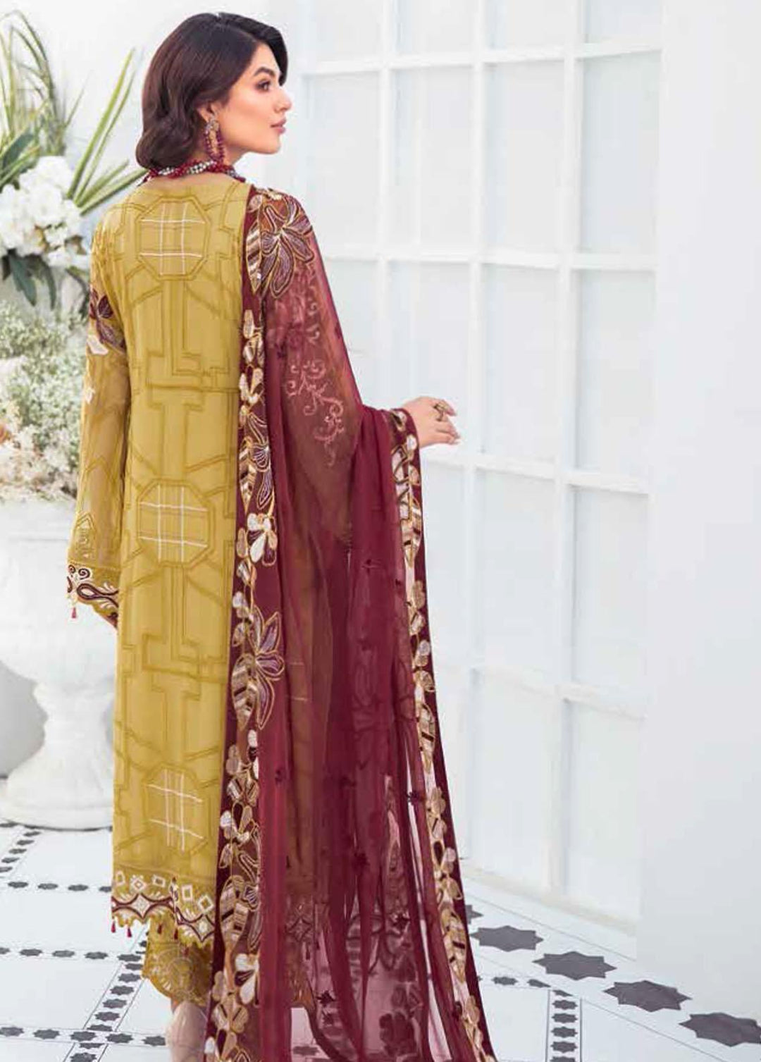 Ramsha Embroidered Chiffon Suits Unstitched 3 Piece RSH21-C21 F-2105 - Luxury Collection