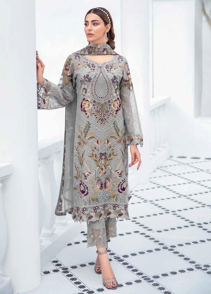 Ramsha Embroidered Chiffon Suits Unstitched 3 Piece RSH21-C21 F-2106 - Luxury Collection