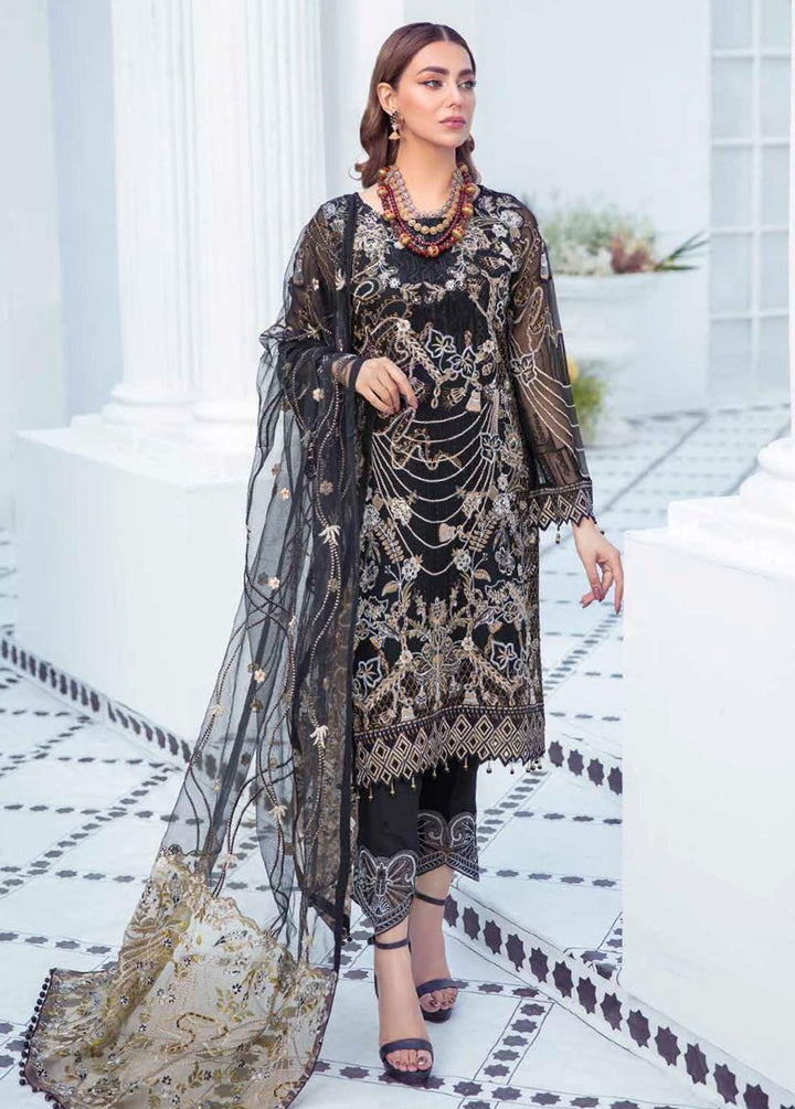 Ramsha Embroidered Chiffon Suits Unstitched 3 Piece RSH21-C21 F-2108 - Luxury Collection