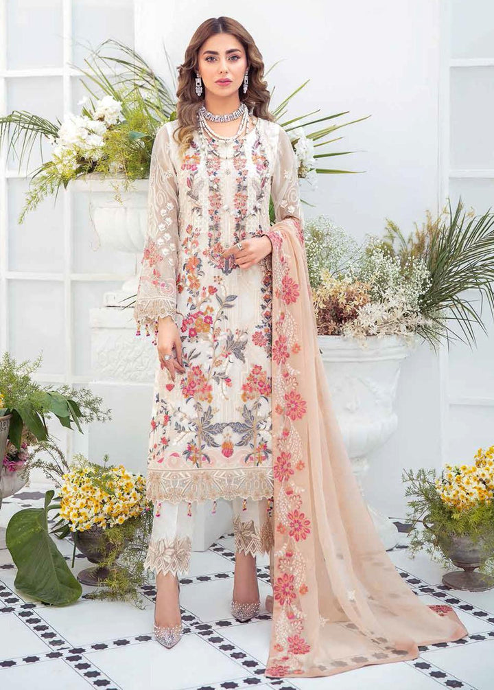 Ramsha Embroidered Chiffon Suits Unstitched 3 Piece RSH21-C21 F-2109 - Luxury Collection