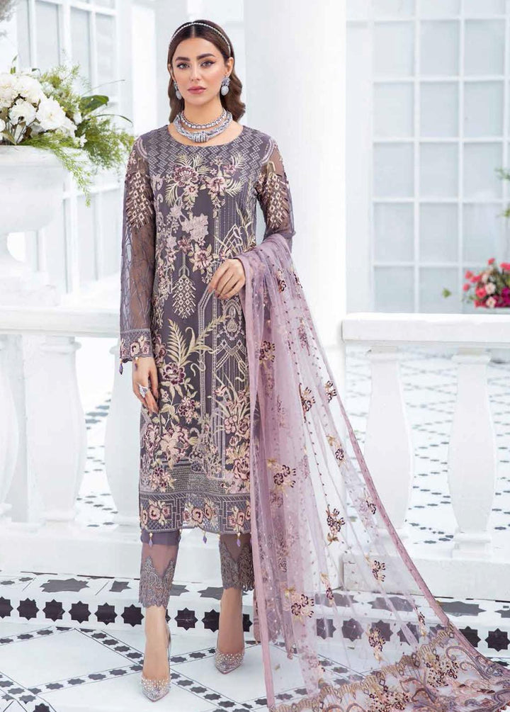 Ramsha Embroidered Chiffon Suits Unstitched 3 Piece RSH21-C21 F-2110 - Luxury Collection