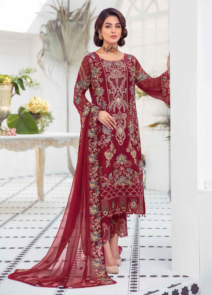 Ramsha Embroidered Chiffon Suits Unstitched 3 Piece RSH21-C21 F-2111 - Luxury Collection