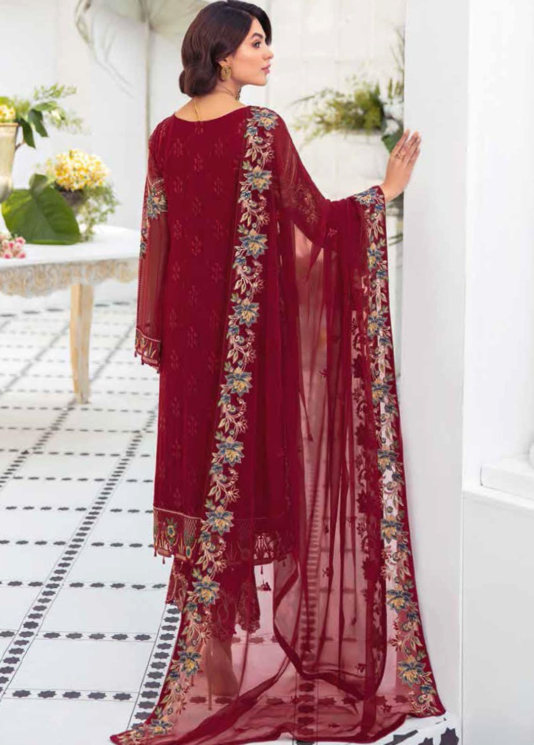 Ramsha Embroidered Chiffon Suits Unstitched 3 Piece RSH21-C21 F-2111 - Luxury Collection
