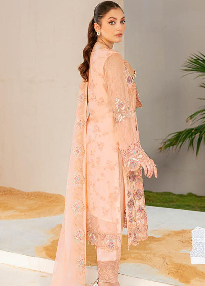 Ramsha Embroidered Chiffon Suits Unstitched 3 Piece RSH22C F-2202 - Luxury Collection