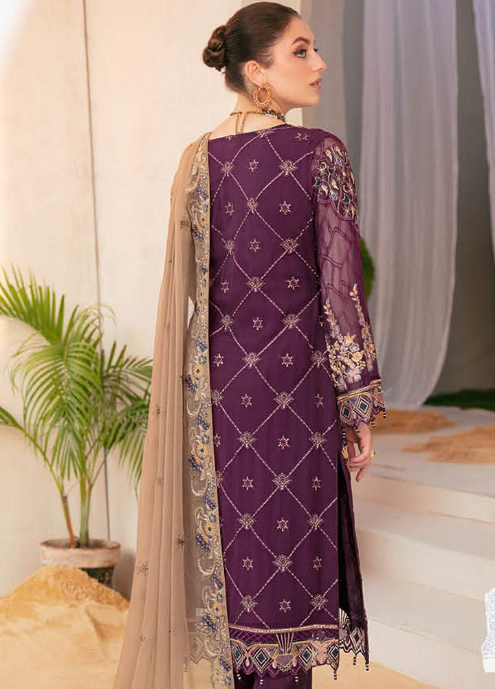 Ramsha Embroidered Chiffon Suits Unstitched 3 Piece RSH22C F-2206 - Luxury Collection