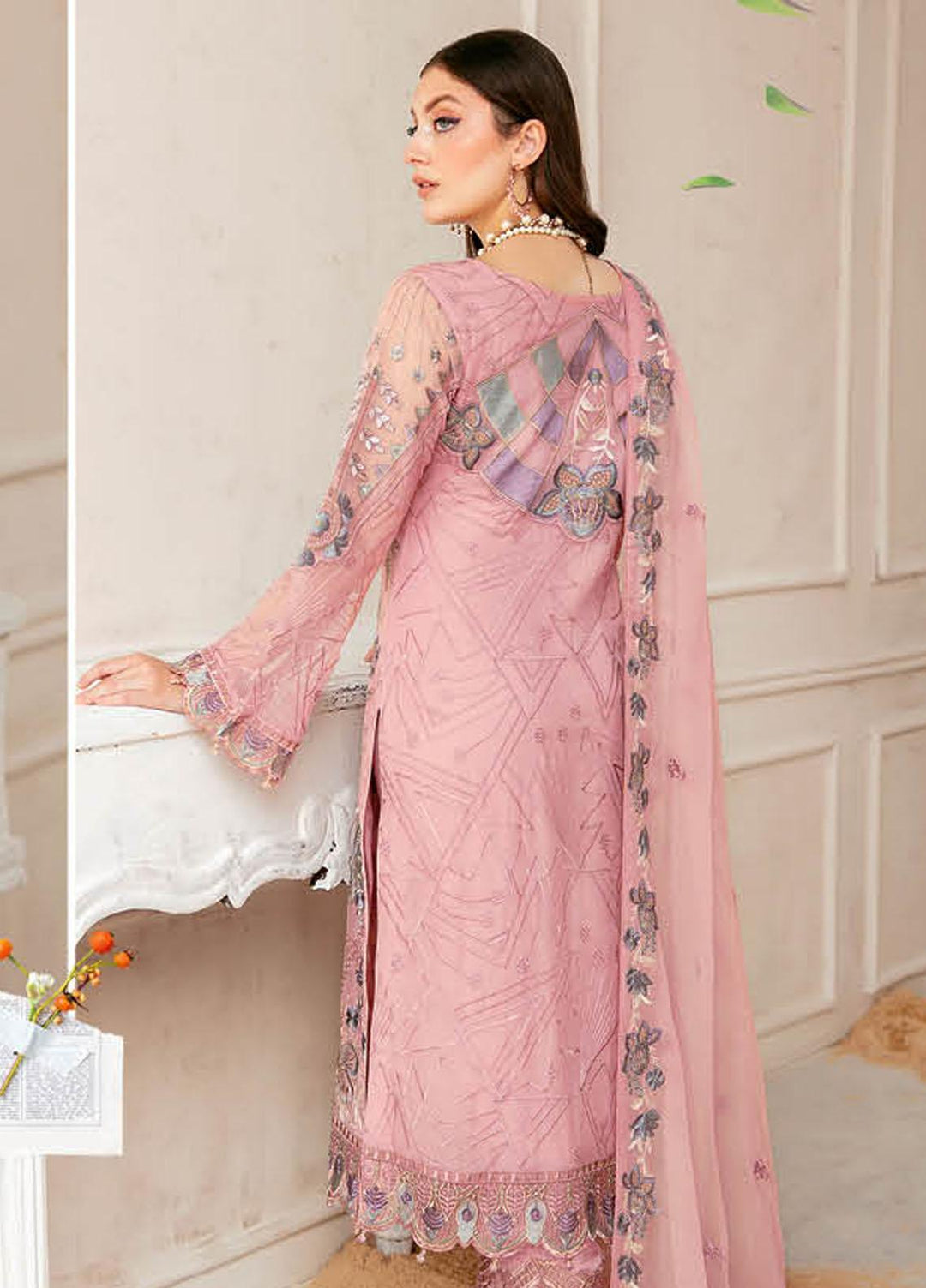 Ramsha Embroidered Chiffon Suits Unstitched 3 Piece RSH22C F-2207 - Luxury Collection