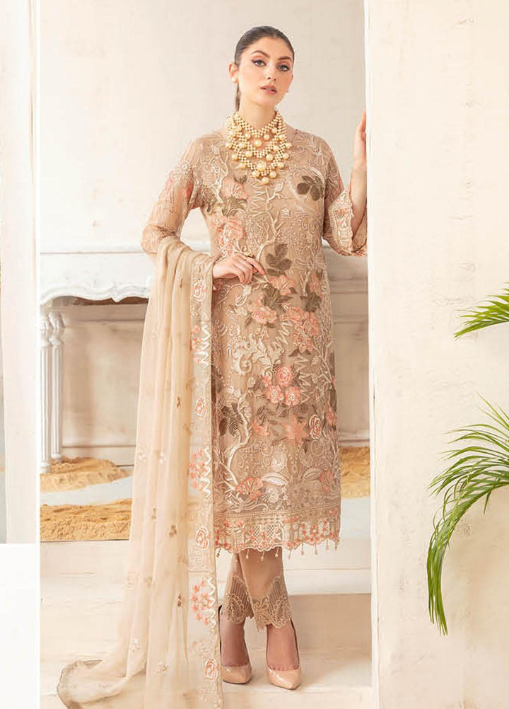 Ramsha Embroidered Chiffon Suits Unstitched 3 Piece RSH22C F-2209 - Luxury Collection