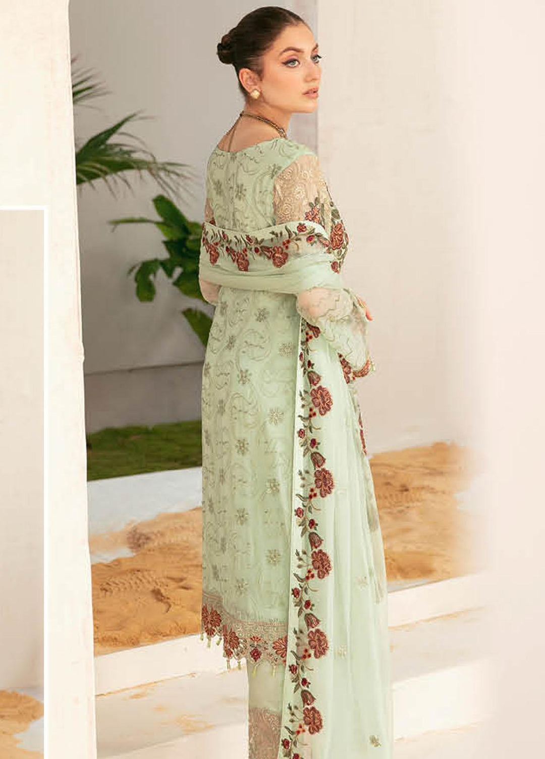 Ramsha Embroidered Chiffon Suits Unstitched 3 Piece RSH22C F-2212 - Luxury Collection