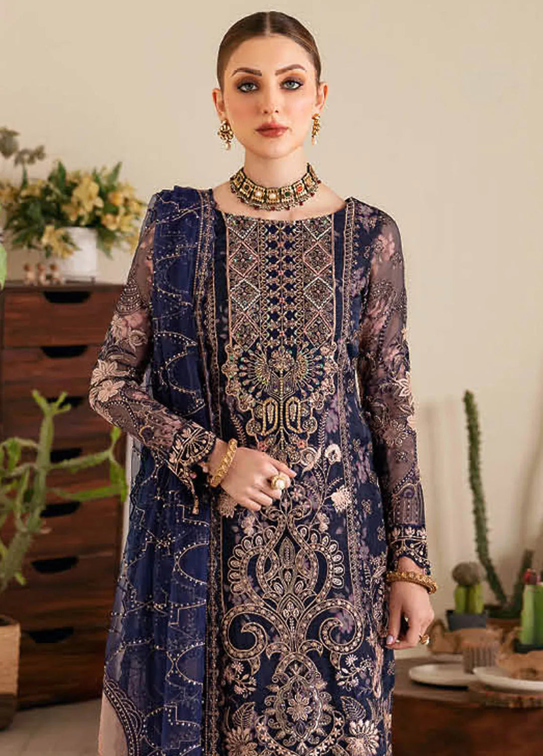 Ramsha Luxury Embroidered  Suit Unstitched 4 Piece RSH24L E-101 - Formals Collection