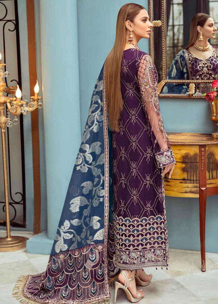 Ramsha Embroidered Net Suits Unstitched 3 Piece RSH22WD H-101 - Wedding Collection