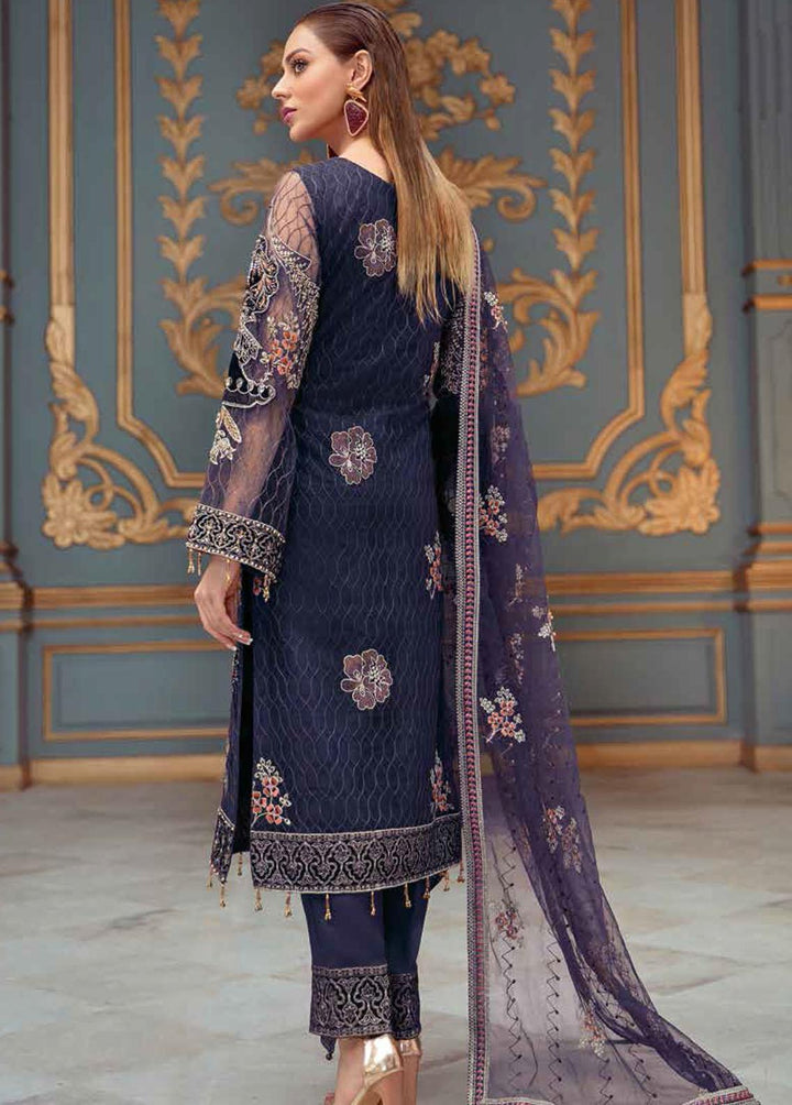 Ramsha Embroidered Net Suits Unstitched 3 Piece RSH22WD H-103 - Wedding Collection