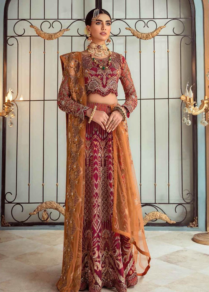 Ramsha Embroidered Net Suits Unstitched 3 Piece RSH22WD H-104 - Wedding Collection