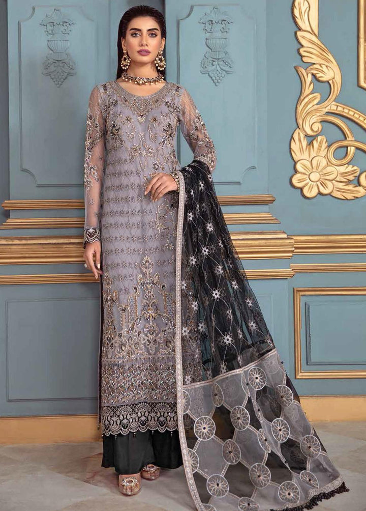 Ramsha Embroidered Net Suits Unstitched 3 Piece RSH22WD H-108 - Wedding Collection