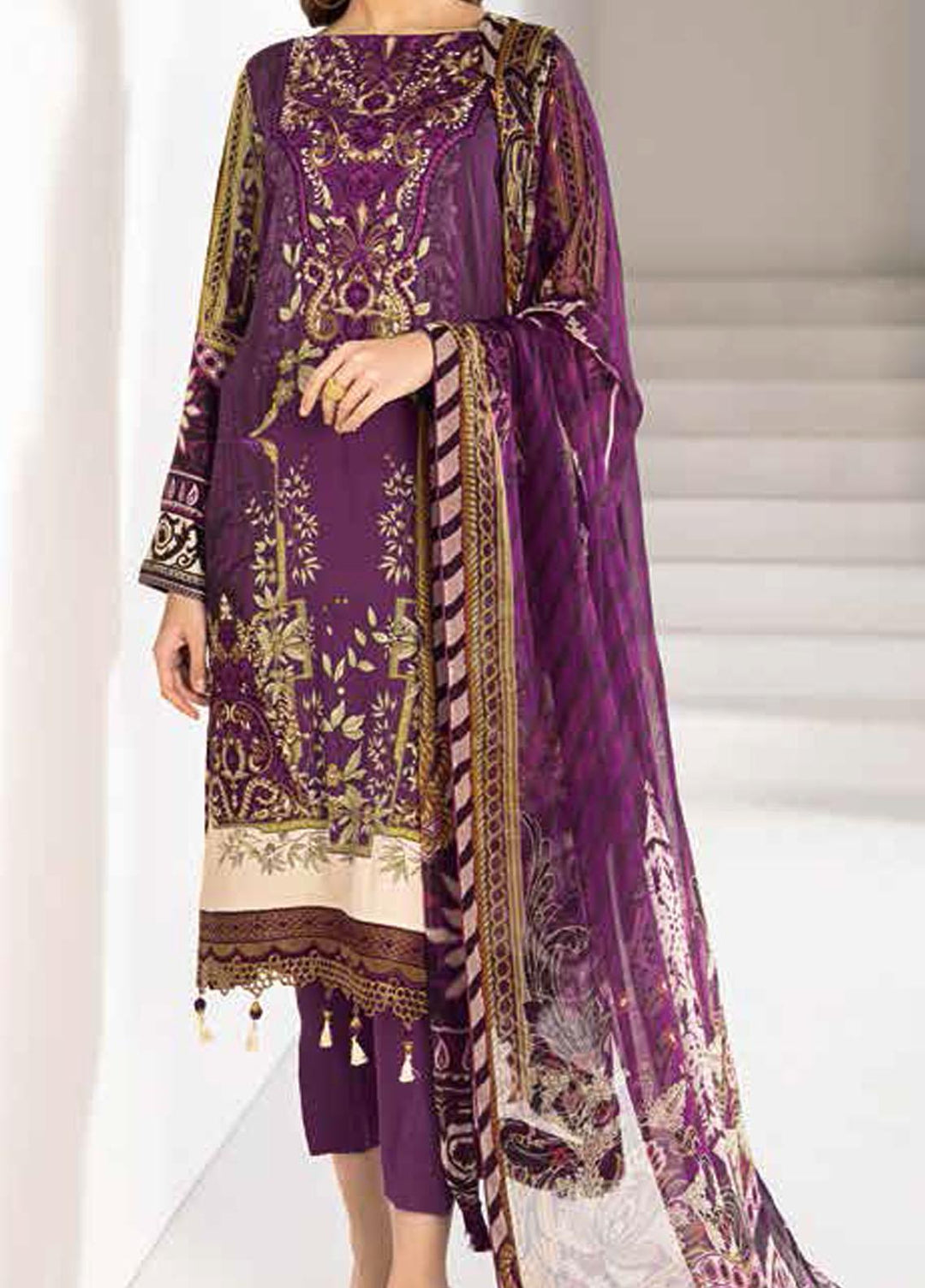 Reet By Ramsha Embroidered Viscose Suits Unstitched 3 Piece RSH21-R2 202 - Winter Collection