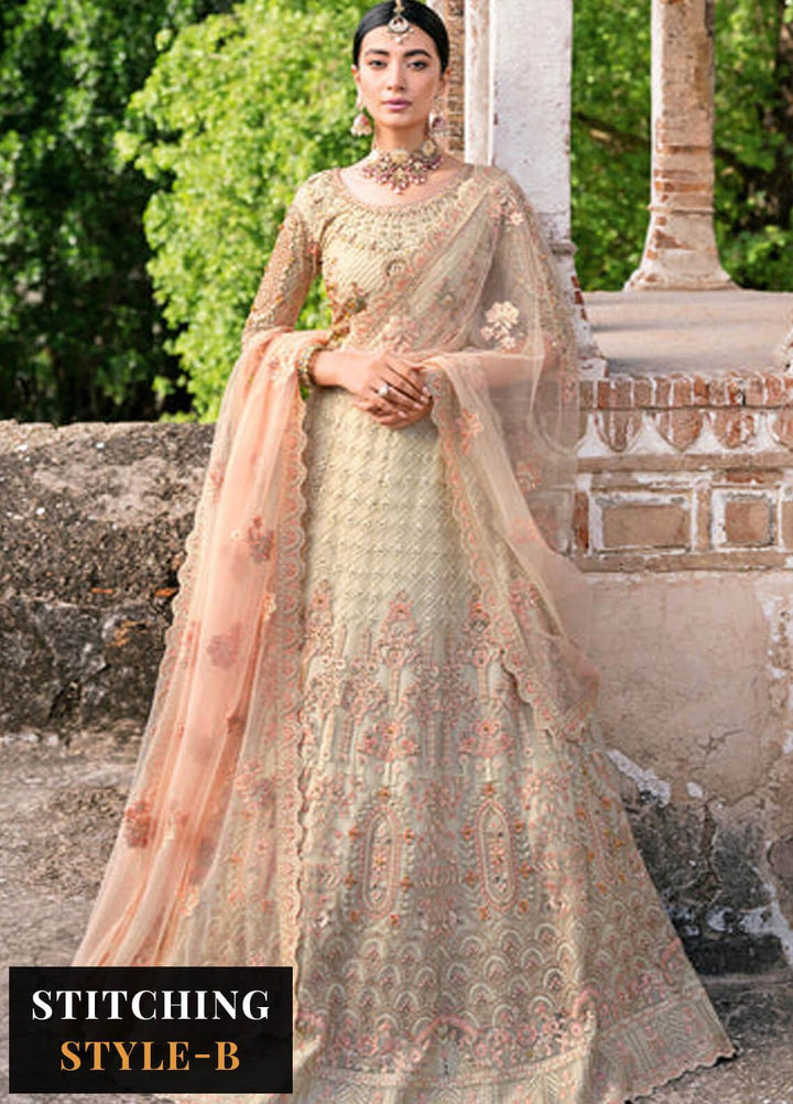 Ramsha Embroidered Net Suits Unstitched 4 Piece RSH23LW H-202 - Wedding Collection
