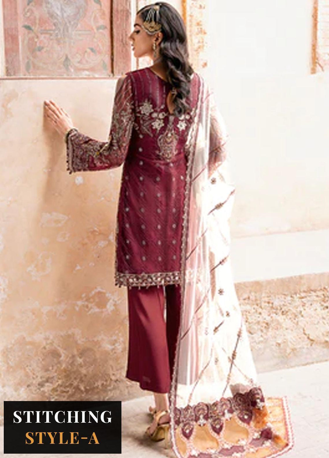 Ramsha Embroidered Net Suits Unstitched 4 Piece RSH23LW H-203 - Wedding Collection