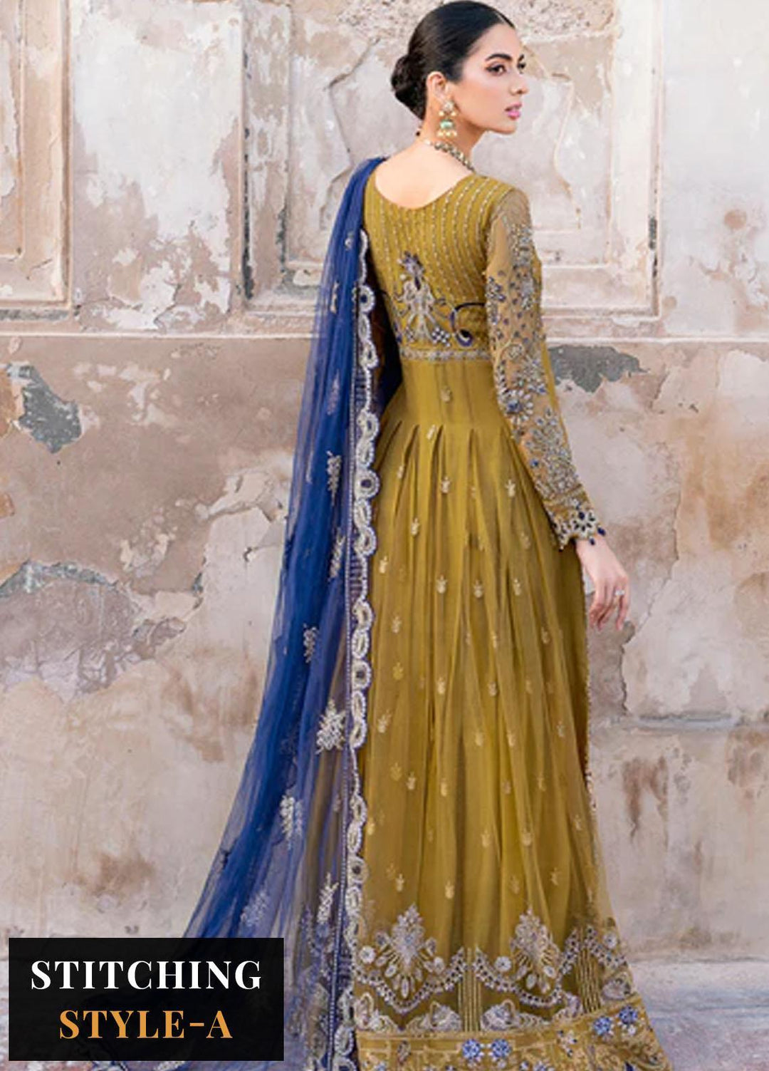 Ramsha Embroidered Net Suits Unstitched 4 Piece RSH23LW H-204 - Wedding Collection