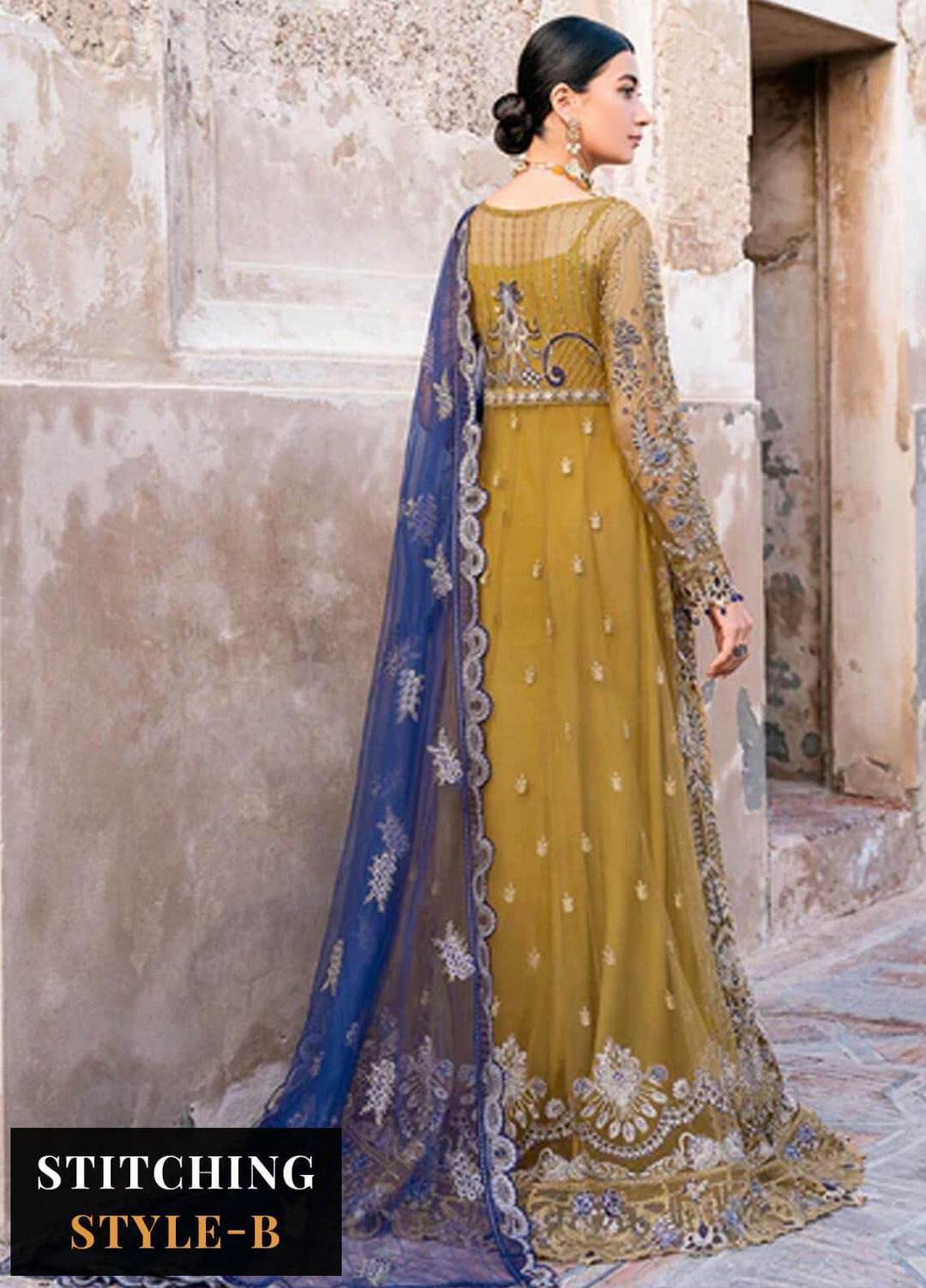 Ramsha Embroidered Net Suits Unstitched 4 Piece RSH23LW H-204 - Wedding Collection