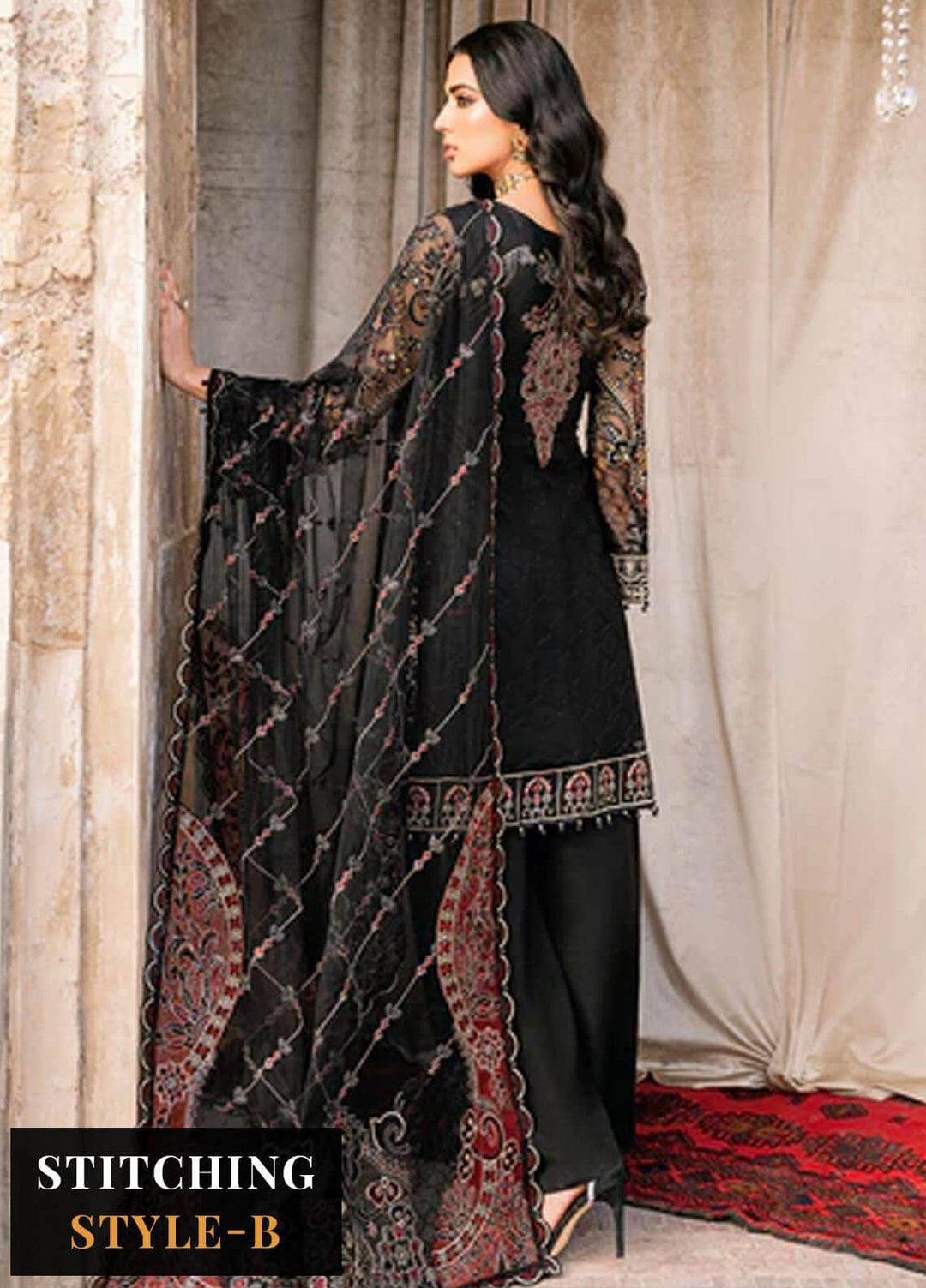 Ramsha Embroidered Net Suits Unstitched 4 Piece RSH23LW H-205 - Wedding Collection