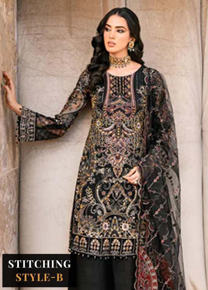 Ramsha Embroidered Net Suits Unstitched 4 Piece RSH23LW H-205 - Wedding Collection