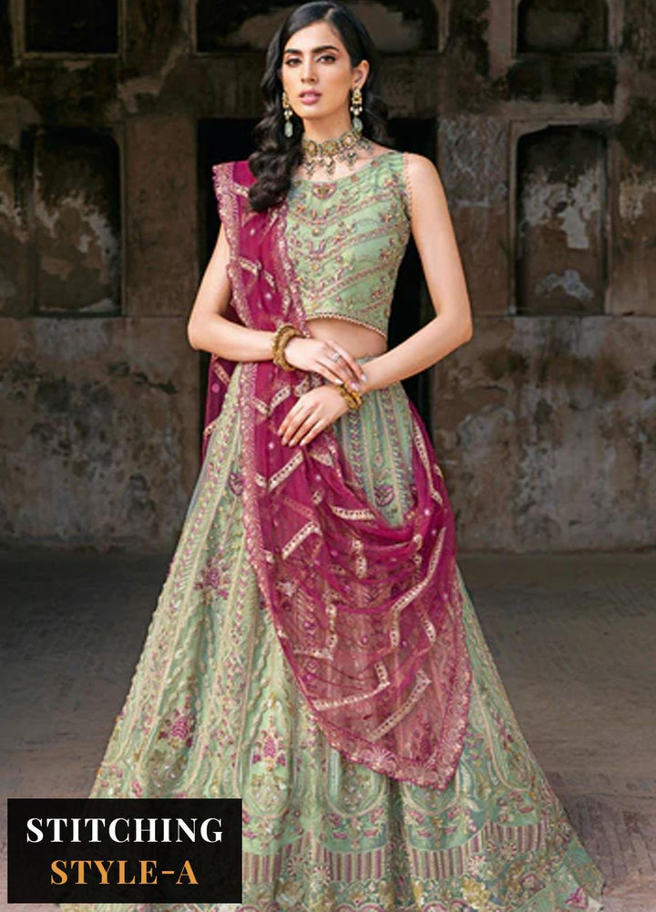 Ramsha Embroidered Net Suits Unstitched 4 Piece RSH23LW H-206 - Wedding Collection